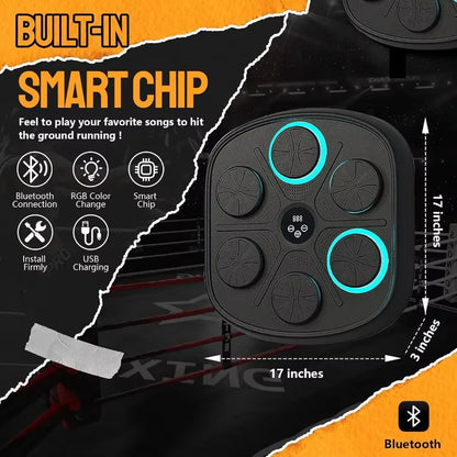 Wallmounted Smart Music Boxing Trainer with Electronic Punching Target and Gloves for Home Indoor and Gym Use Interactive Worko