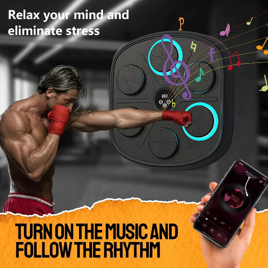 Wallmounted Smart Music Boxing Trainer with Electronic Punching Target and Gloves for Home Indoor and Gym Use Interactive Worko