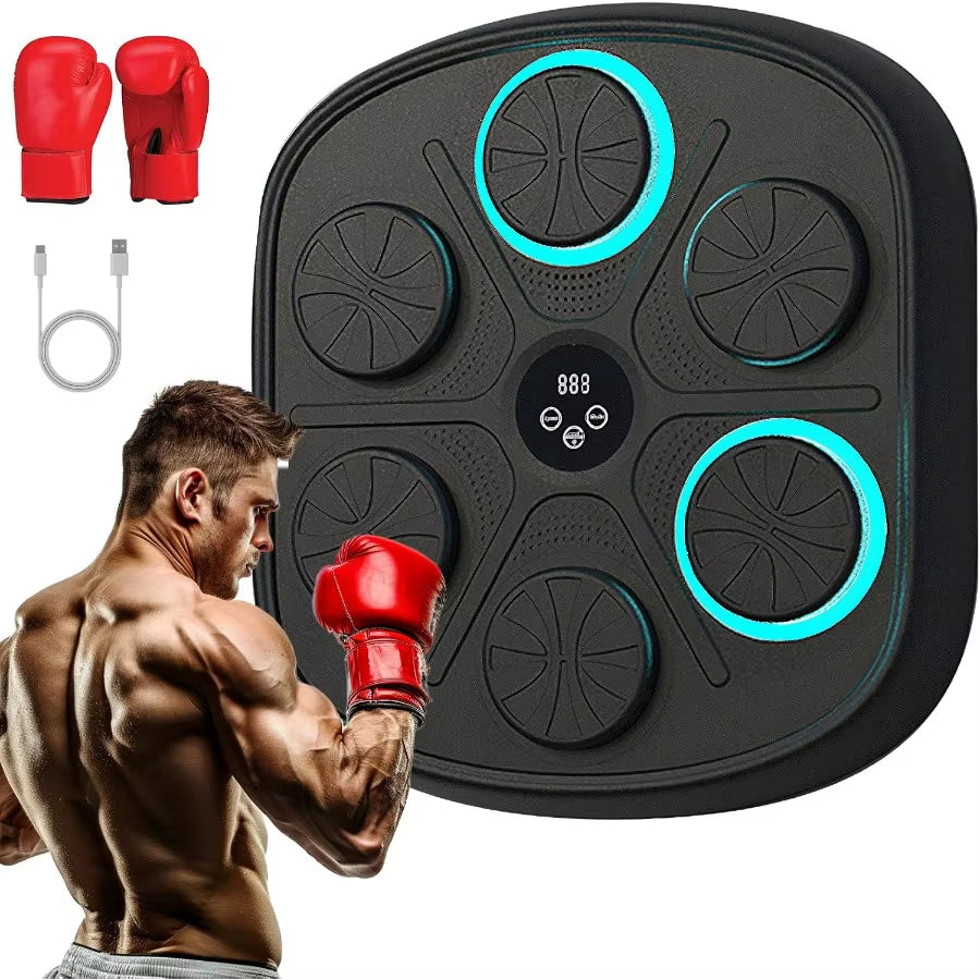 Wallmounted Smart Music Boxing Trainer with Electronic Punching Target and Gloves for Home Indoor and Gym Use Interactive Worko
